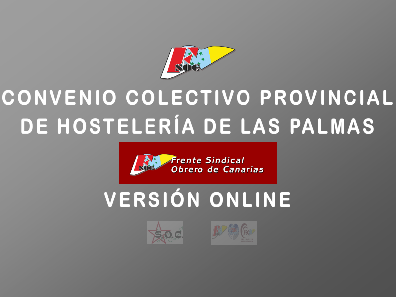Convenio Colectivo Provincial de hostelería de Las Palmas