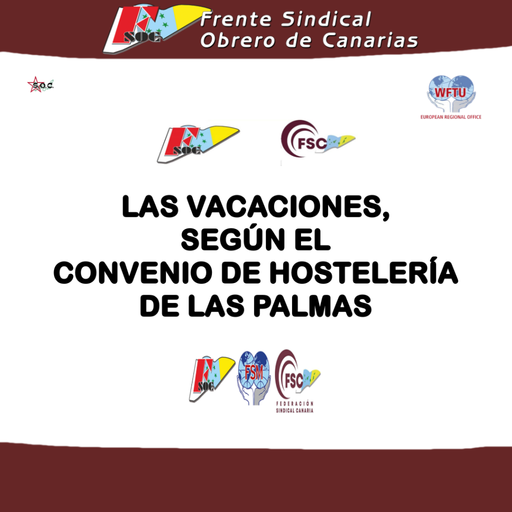 Las vacaciones según el Convenio de Hostelería de Las Palmas