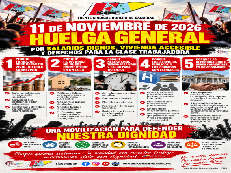 El 11 de noviembre de 2026: razones para una huelga general